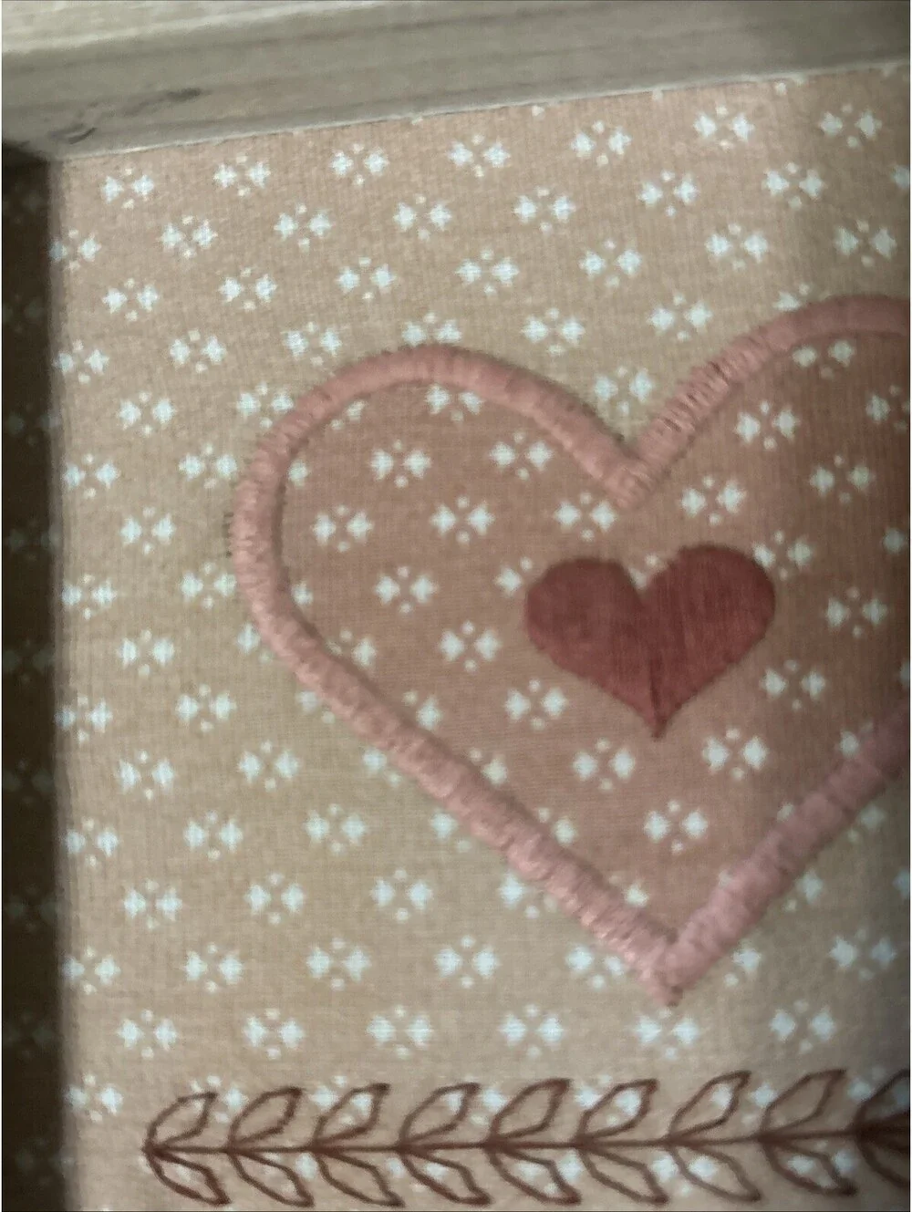 Folk Art Quilted Heart Apolique Framed Mothers Are All Heart